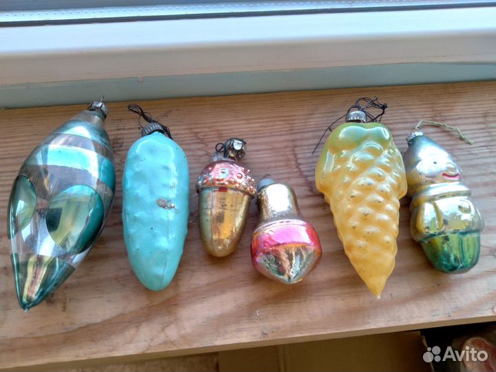 Елочные игрушки СССР стекло