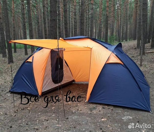Палатка 2х комнатная с большим коридором
