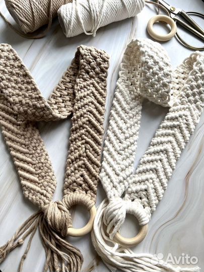 Пояс ремень макраме женский мужской