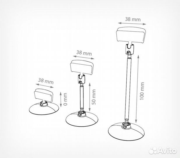 Ценникодержатель на круглой подстав., 100мм, прозр