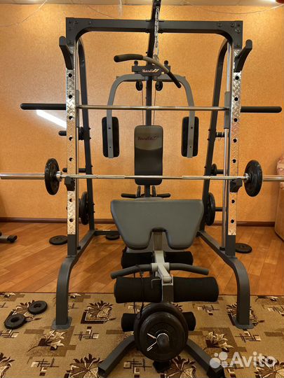 Силовой тренажёр + скамейка Смита HouseFit