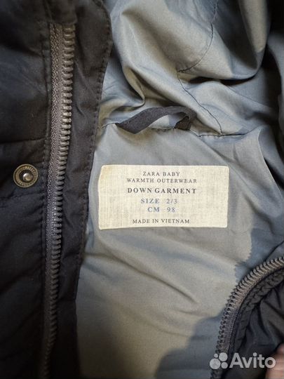 Пуховик для мальчика zara 98