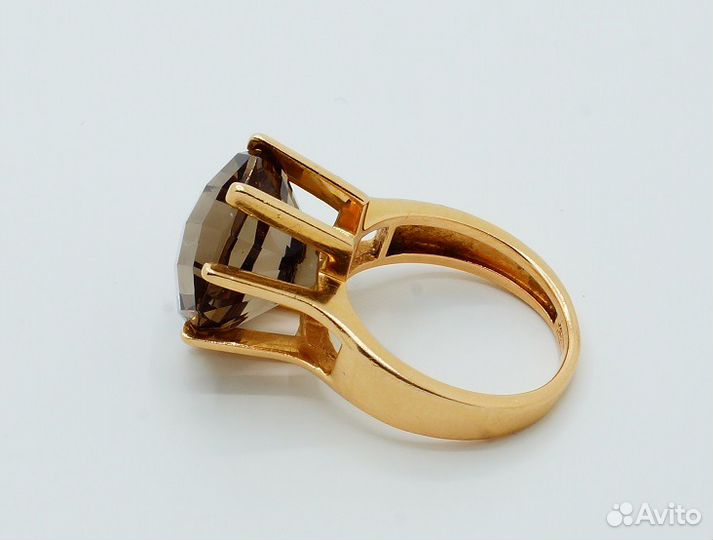 Золотой комплект с Раух топазом