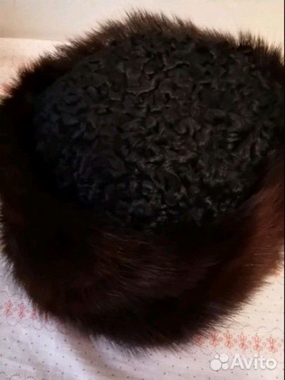 Шапка норковая женская с каракулем