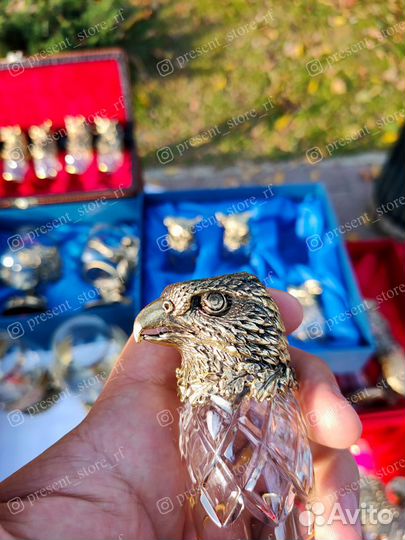 Рюмки перевертыши Звери хрусталь. Арт. 0050