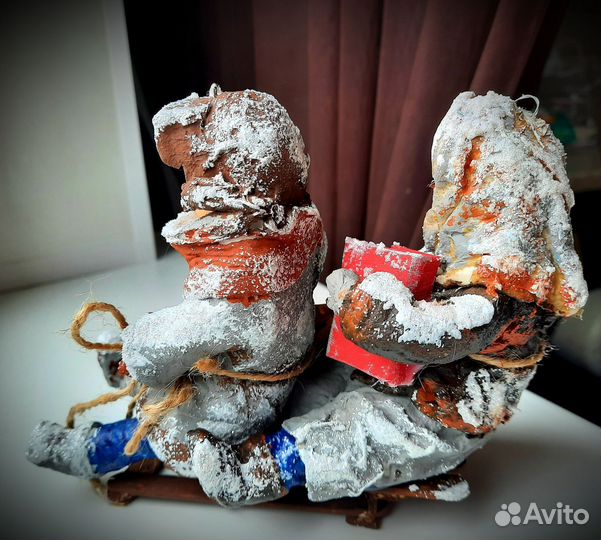 Ватные елочные игрушки