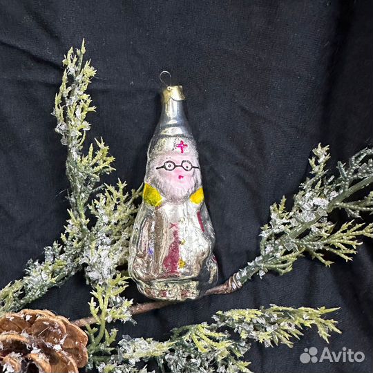 Елочная игрушка доктор айболит на подвесе СССР