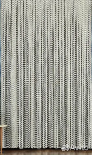 Тюль с вышивкой ромб