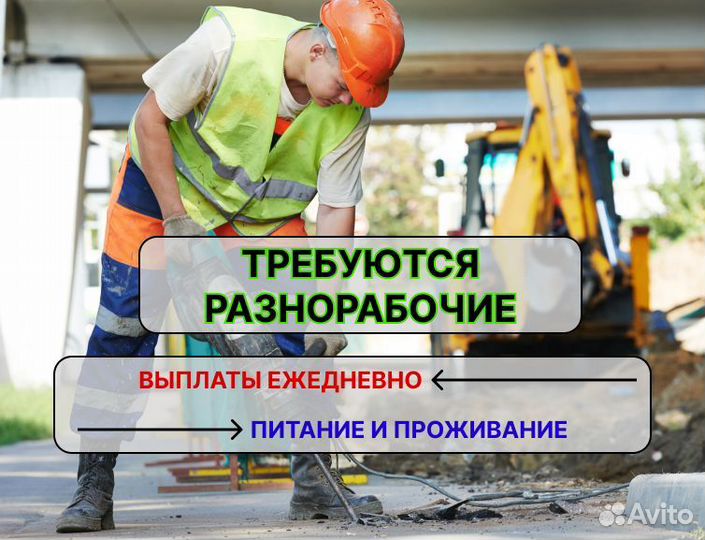 Разнорабочий выплаты каждый день Питание