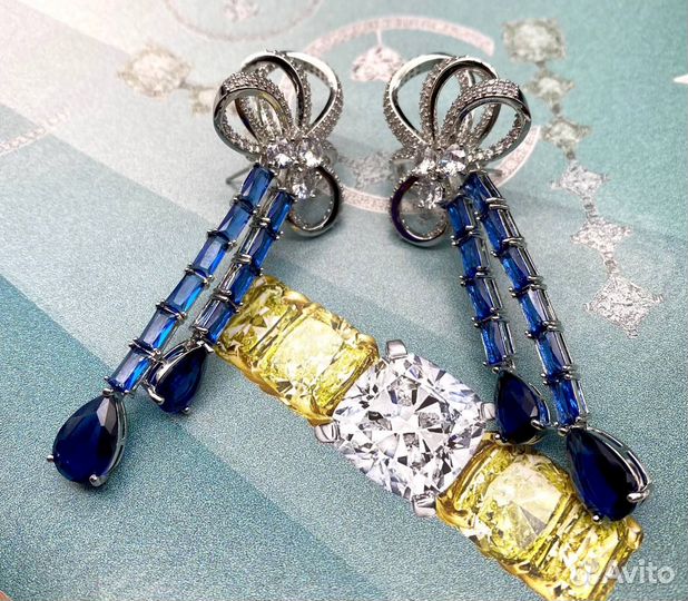 Серьги с цирконами Graff люкс