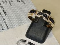 Золотое кольцо с бриллиантами и сапфирами (сертифи