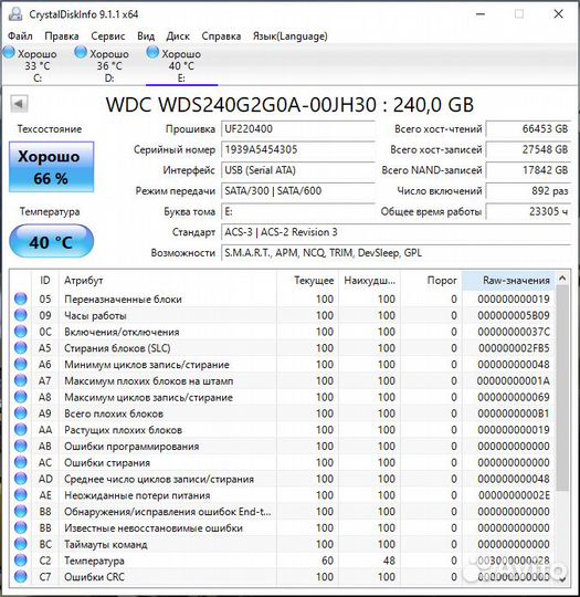 HDD SSD WD 240 Гб