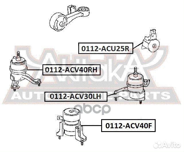 Подушка двигателя правая toyota camry ACV40/GSV