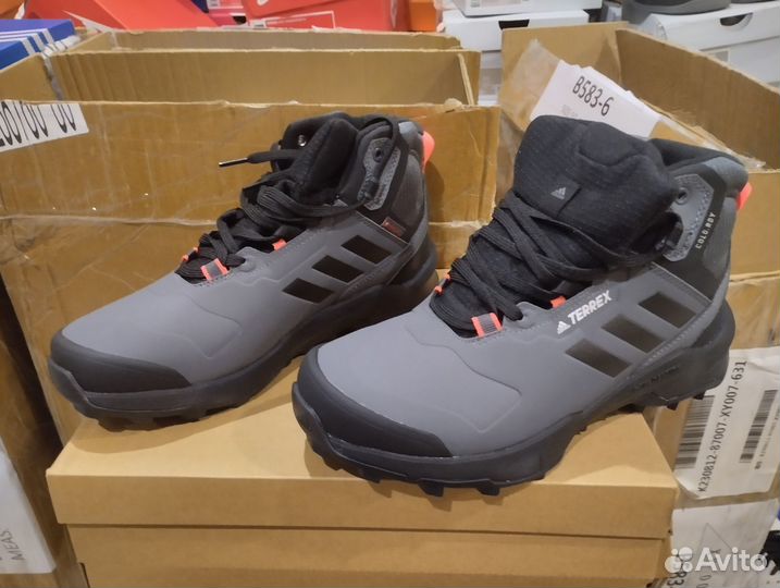 41-46 зимние кроссовки мужские Adidas Terrex серые