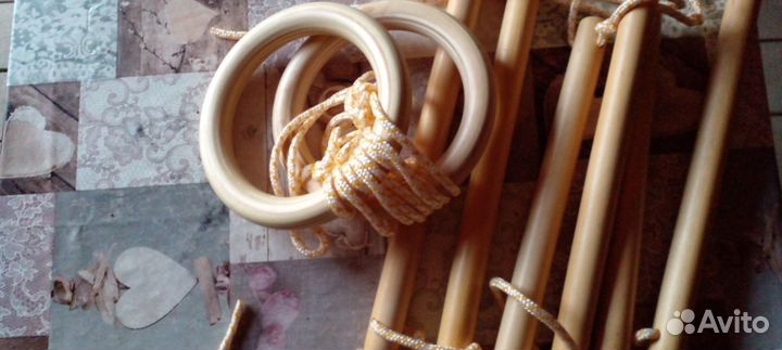 Детские качели + веревочная лестница+кольца