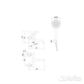 Смеситель для ванны Fmark FS8206W белый