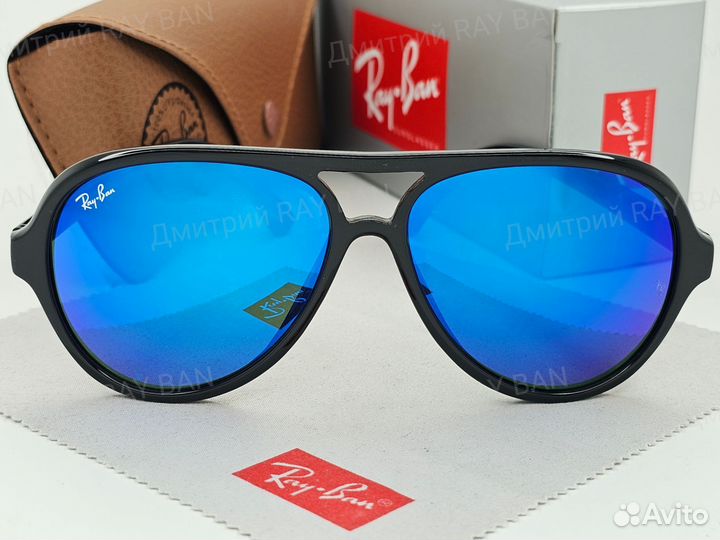 Очки Ray Ban Cats 4125 Синее Зеркальное Стекло