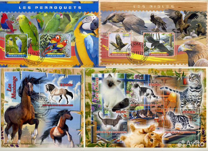 Почтовые блоки. Фауна 10