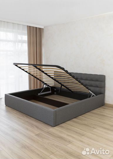 Кровать 180х200 с подъемным механизмом серая