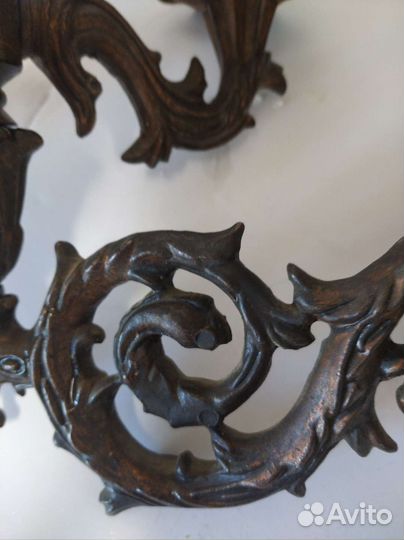 Светильник настенный резной металл СССР винтаж