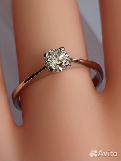 Кольцо белое золото бриллиант 0,34 карат