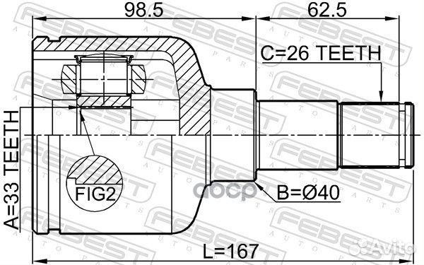 ШРУС ford mondeo 00-07 внут.лев. 2111-gemtlh