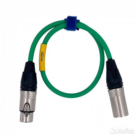 Новый XLR3F-XLR3M (green) 0,6 метра GS-PRO балансный микрофонный кабель (зеленый)