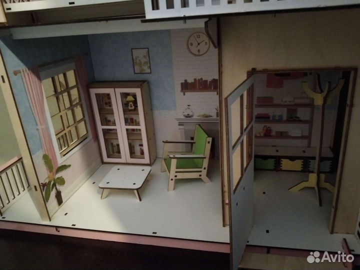 Кукольный домик для барби с мебелью