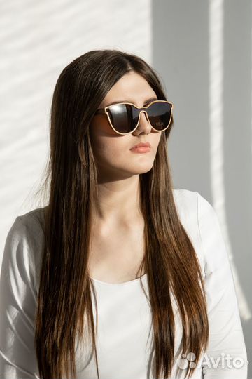 Солнцезащитные женские очки кошки из дерева