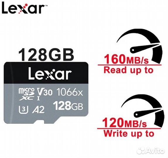 Карта памяти 128Gb Lexar Pro 160/120 Мб/с