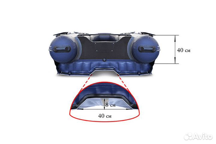 Лодка Флагман DK 390 I JET; серо-синяя