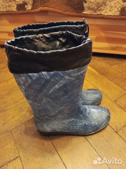 Сапоги резиновые джинс 39 размера