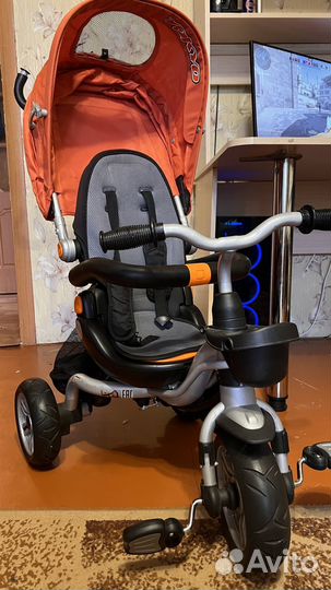 Детский велосипед трехколесный с ручкой