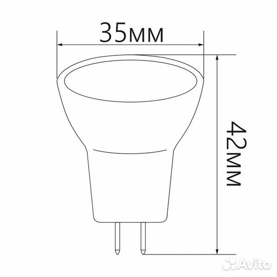 Лампа светодиодная MR11 G5.3 3W 6400K холодный