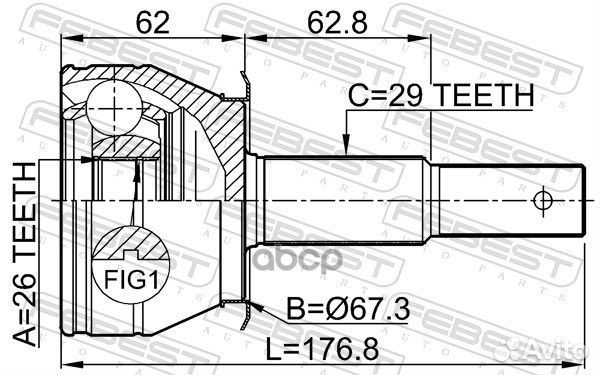 ШРУС 0210-R51AT 0210-R51AT Febest