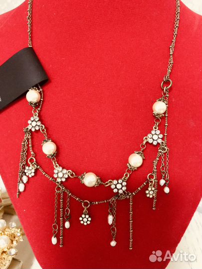 Колье чокер бусы жемчуг Норвегия Arts&Crafts