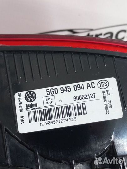 Фонарь задний внутренний правый Volkswagen Golf 7