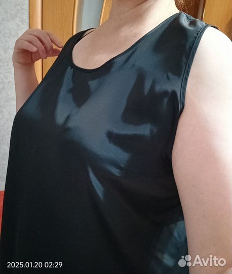 Шифоновая черная блузка