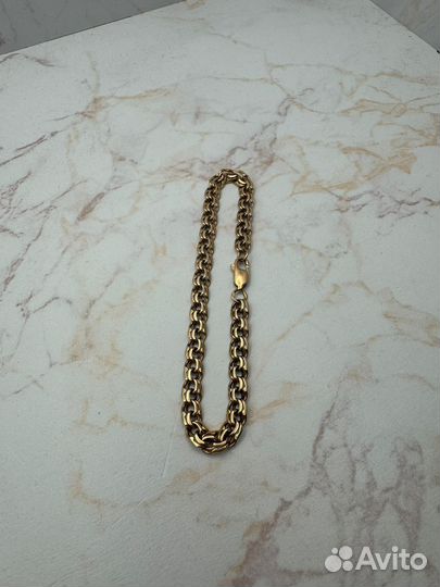 Золотой браслет Бисмарк на карабине 585 пробы