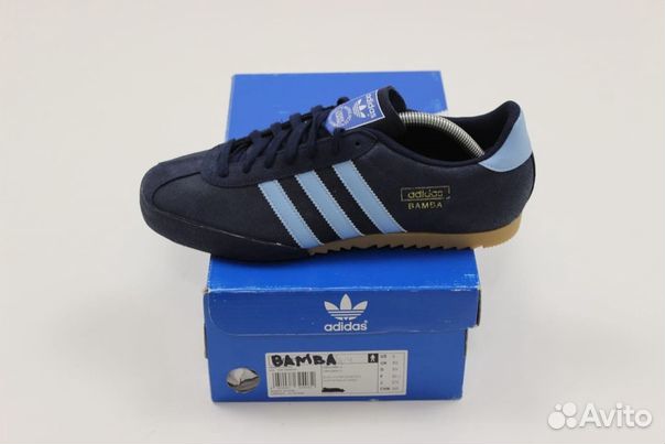 Adidas bamba hot sale blue suede