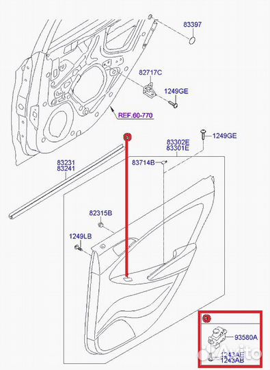 Кнопка стеклоподъемника задняя левая Hyundai