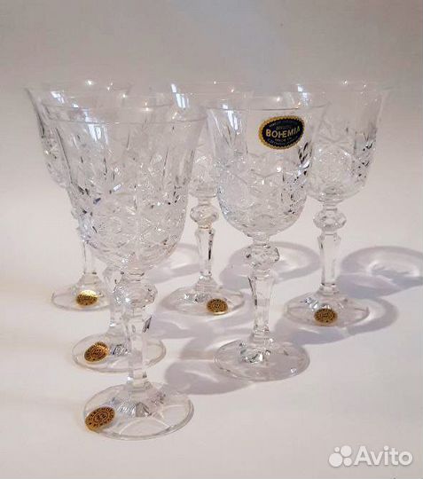 Набор бокалов. Богемское стекло. Новые