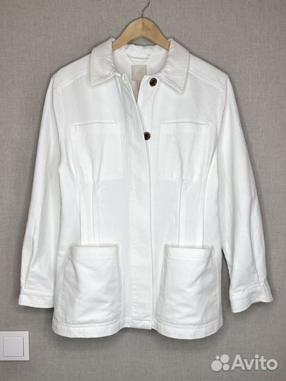 Жакет H&M легкая куртка с поясом лён/хлопок р.38