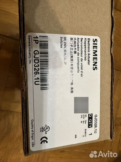 Привод противопожарной заслонки GJD126.1U siemens