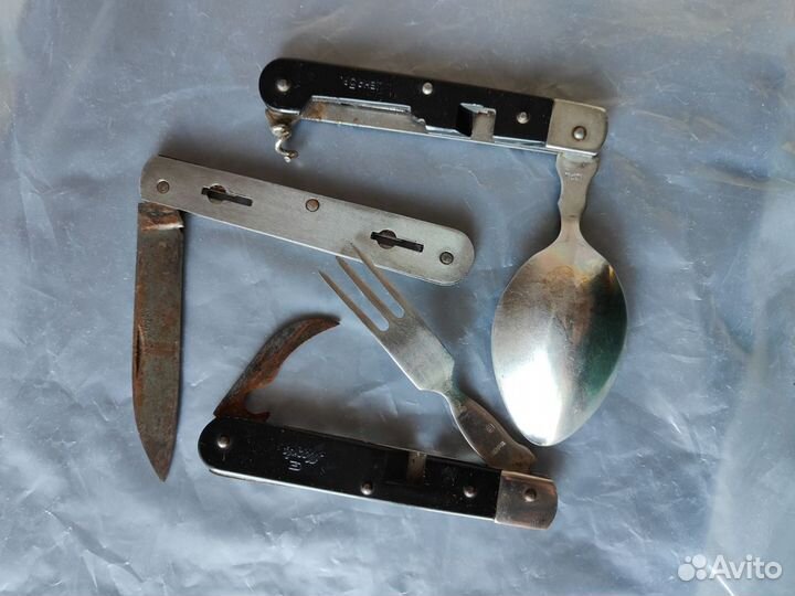 Туристический складной нож-набор сделано в СССР