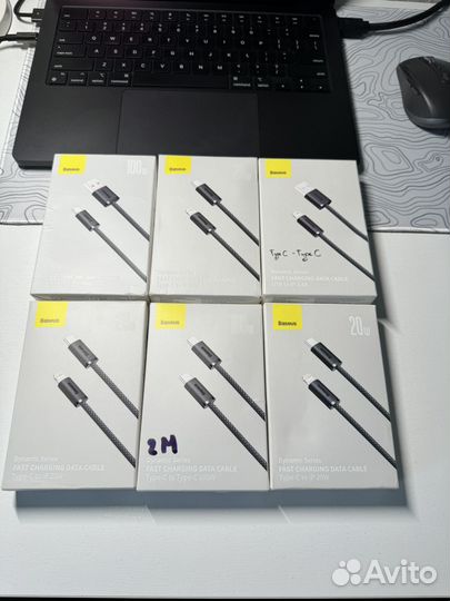 Кабели Baseus (USB, Type-C, Lighting) 1m, 2m