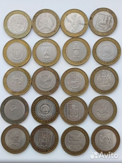 Юбилейные монеты 10р регионы России