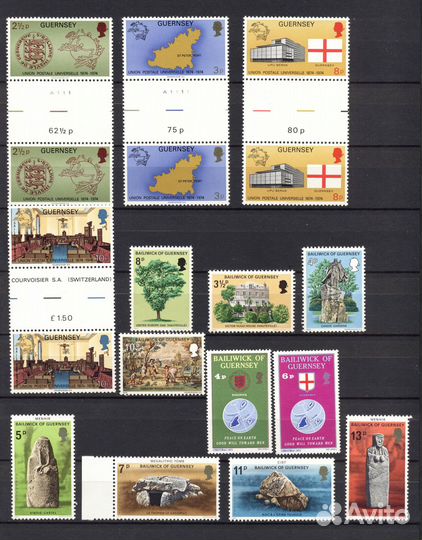 1969 - 84 г. г. UK(3): Гернси, чистые** марки