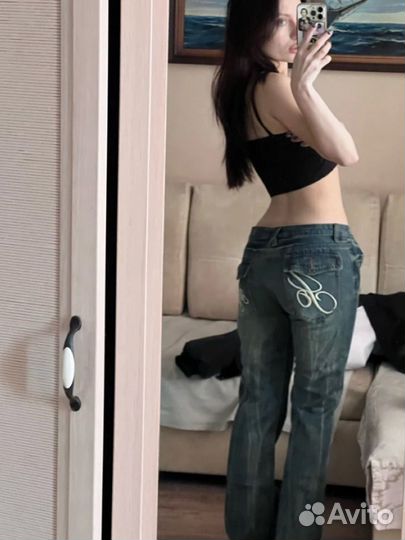 Винтажные джинсы клеш