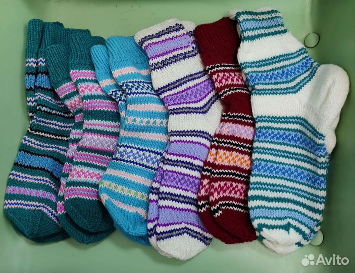 Носки ручной вязки шерстяные